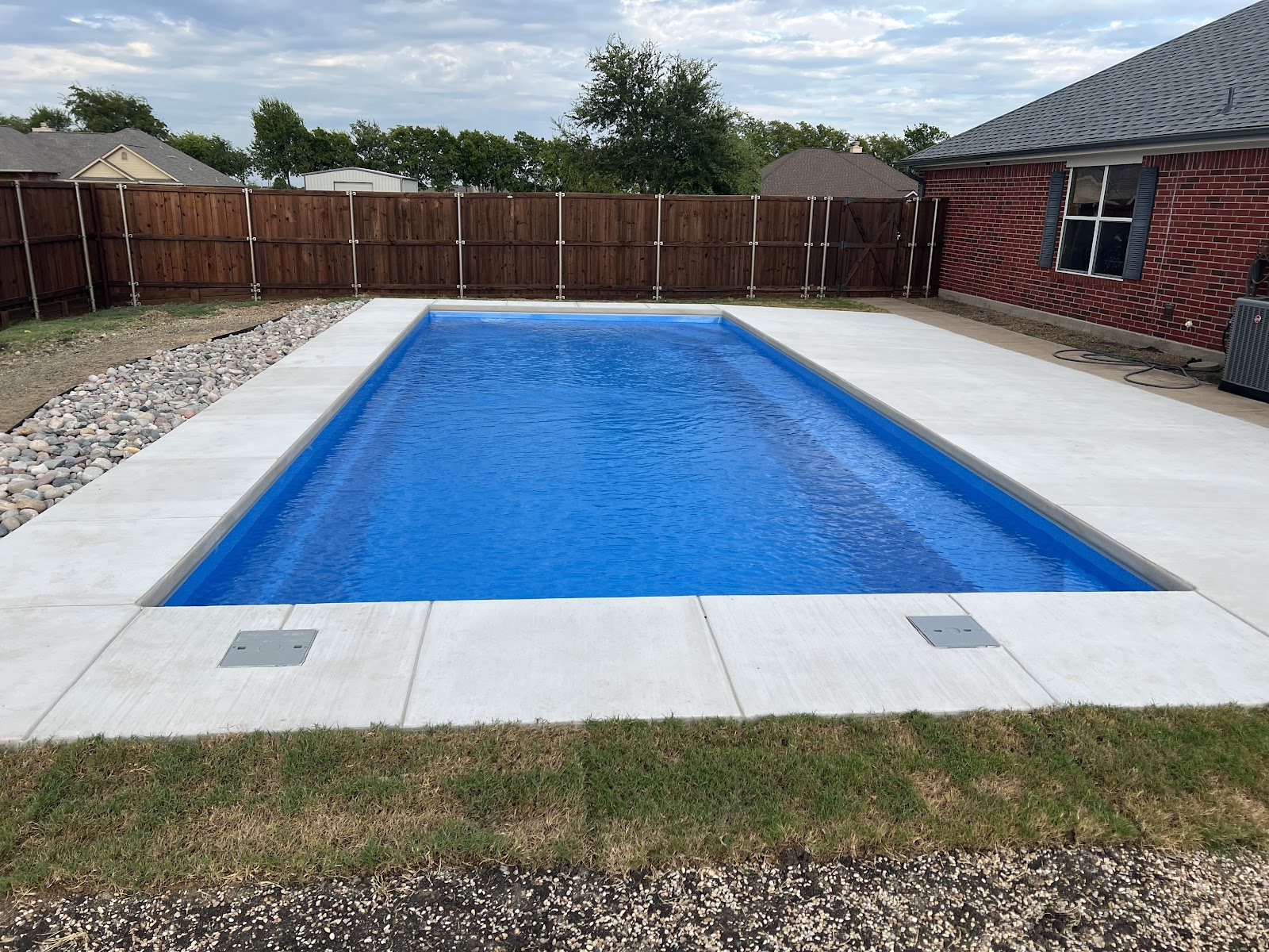 Modern Saltwater Pool with Travertine Deck